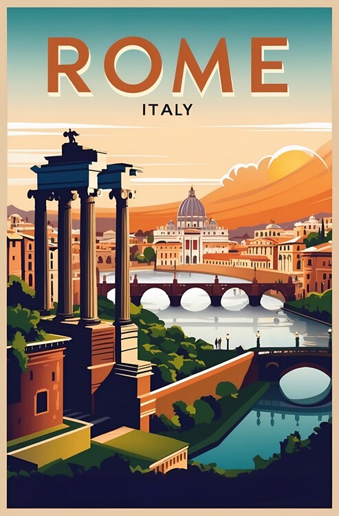 Illustrazione Timeless Rome: Vintage Illustrations of Ancient Roman Landma