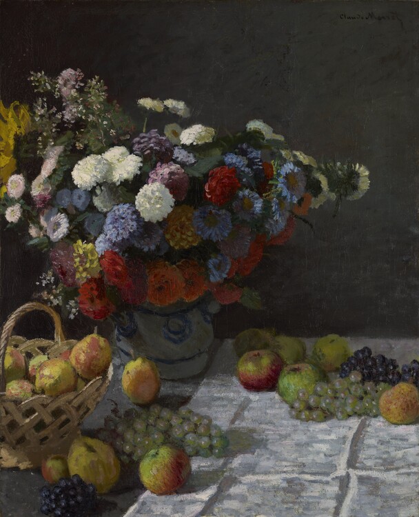 Художній друк Still Life with Flowers and Fruit (1869)