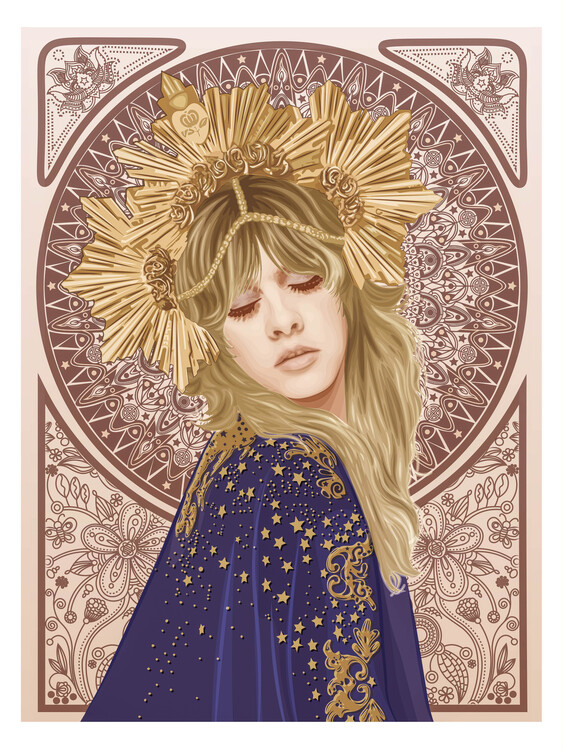 Illustration Stevie Nicks Mucha