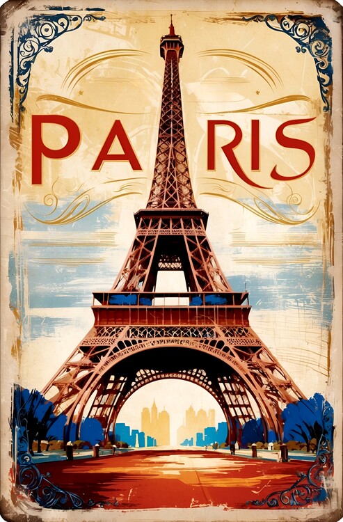 Illustrazione Charming Vintage Illustrations of Paris – Timeless Elegance