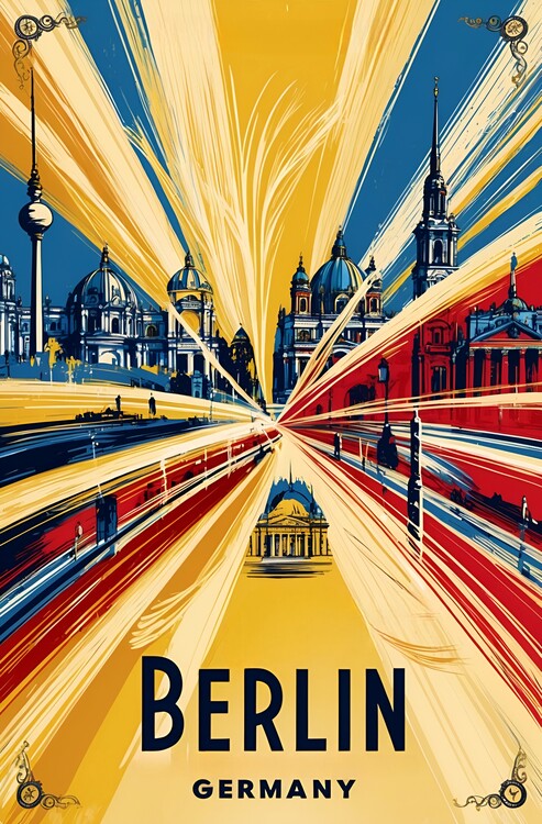 Illustrazione Vintage Berlin Illustration – Retro Art of Germany's Capital