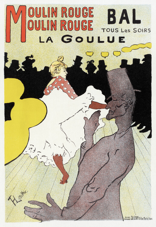 Riproduzione Poster advertising 'La Goulue' at the Moulin Rouge, 1893