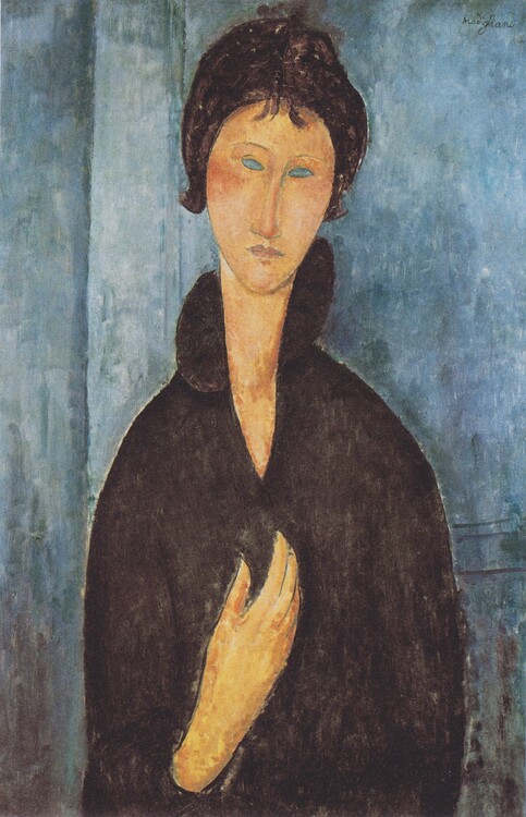 Riproduzione Woman with Blue Eyes, c.1918