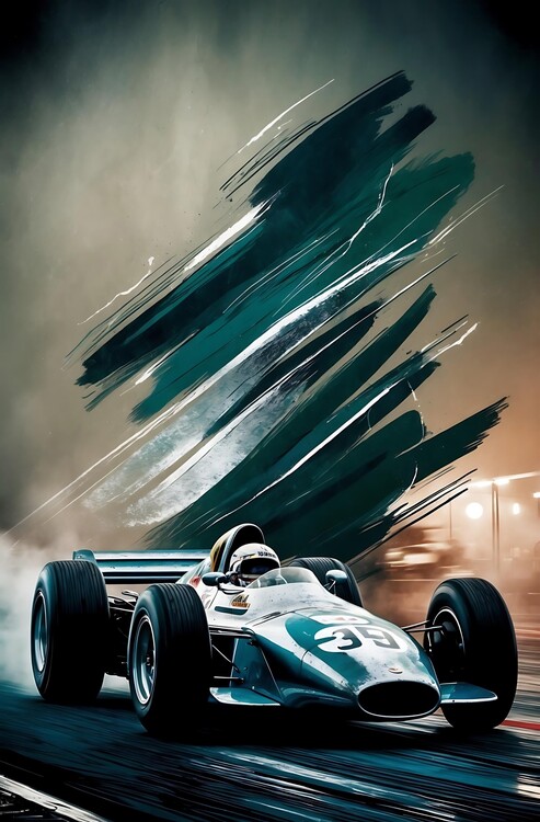 Illustrazione Abstract Racing Art: Vintage Monaco Grand Prix