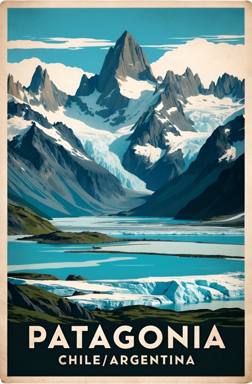 Illustrazione Vintage Patagonia Illustration | Wilderness-Inspired Wall Ar