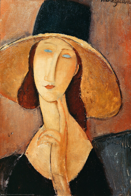 Poster Portrait of Jeanne Hebuterne-In A Large hat