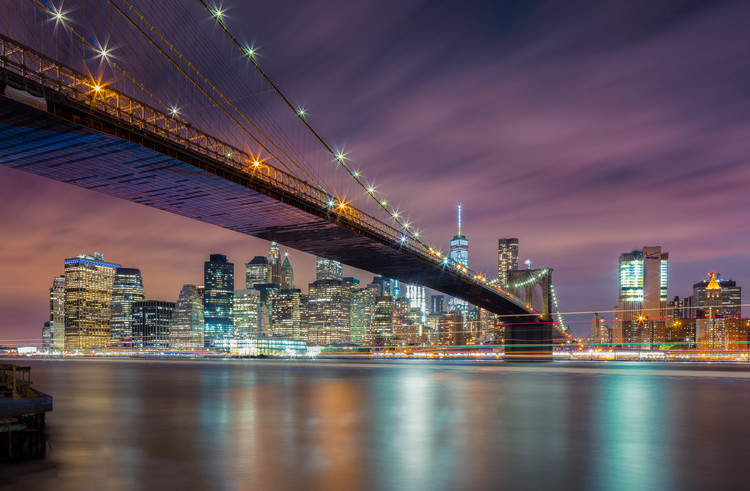 Fotografia Brooklyn Bridge at Night