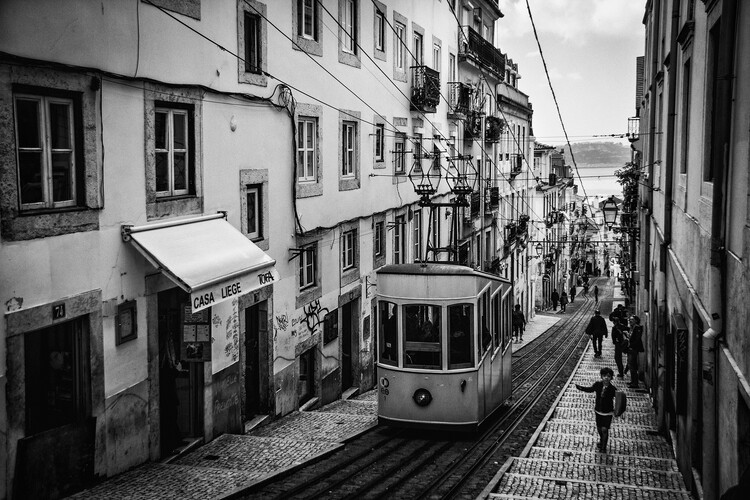 Kunstfoto Tram in Lisbon