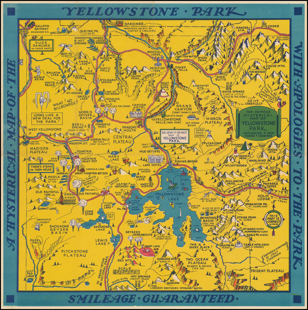 Printable Detailed Map Of Yellowstone National Park