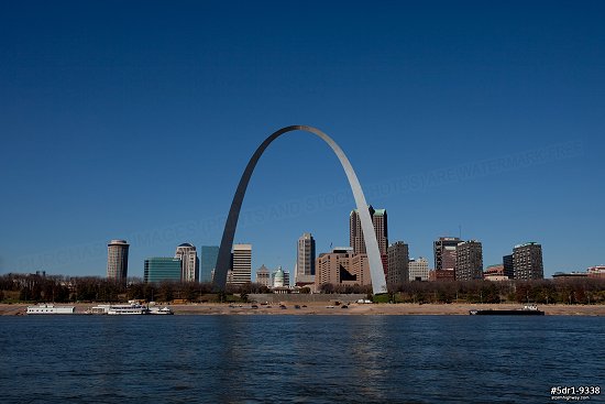 Blue sky classic riverfront view