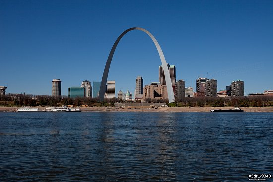 Blue sky classic riverfront view