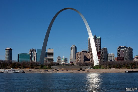 Blue sky classic riverfront view