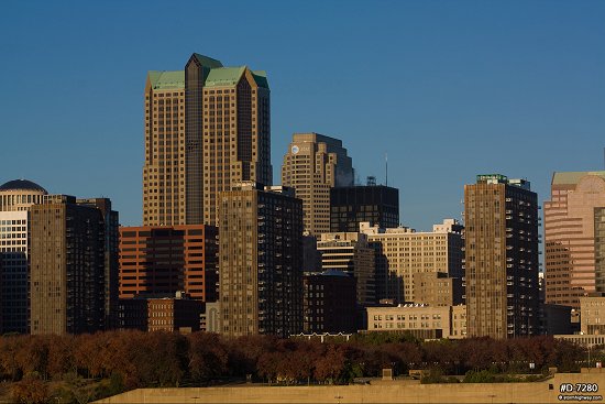 Rising sun glow on skyline