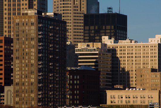 View of downtown in morning sun