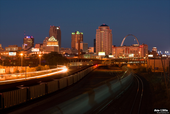 Twilight train traffic composite