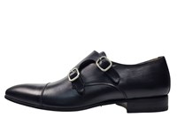 Double Monk Straps - black leather