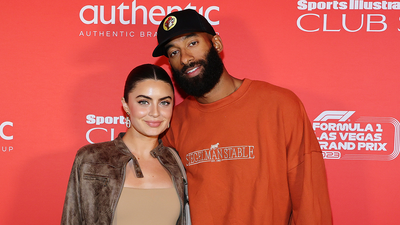 LAS VEGAS, NEVADA - NOVEMBER 17: (L-R) Rachael Kirkconnell and Matt James attend Sports Illustrated Club SI ahead of the F1 Grand Prix of Las Vegas on November 17, 2023 in Las Vegas, Nevada.