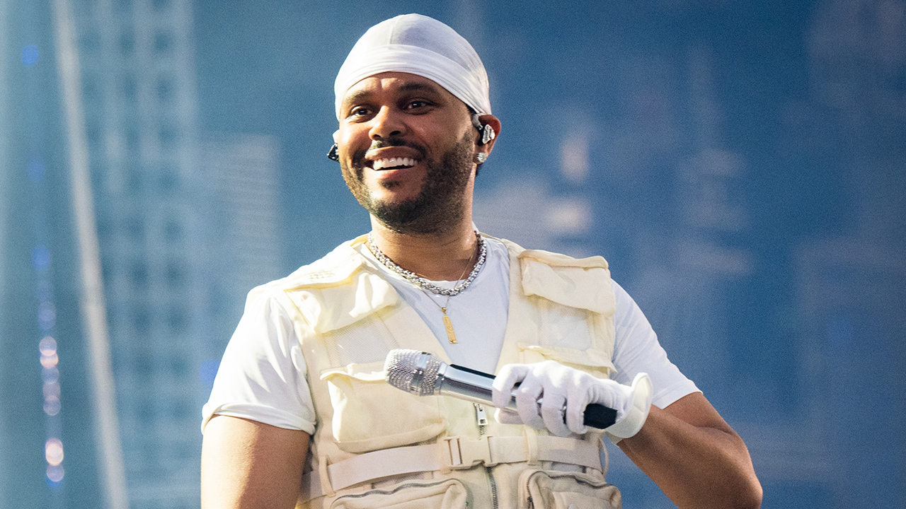 LONDON, ENGLAND - JULY 07: Abel 'The Weeknd' Tesfaye performs live at the London Stadium as part of his After Hours til Dawn Tour on July 7, 2023 in London, England.