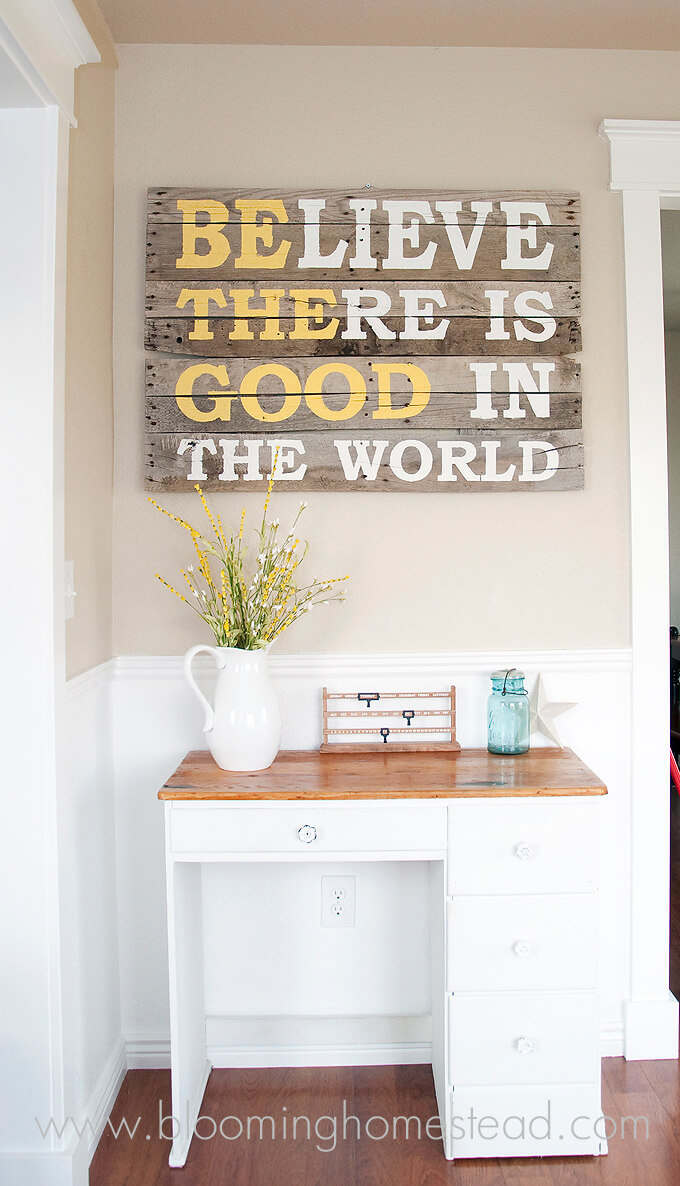 Inspirational Message Rustic Board Art