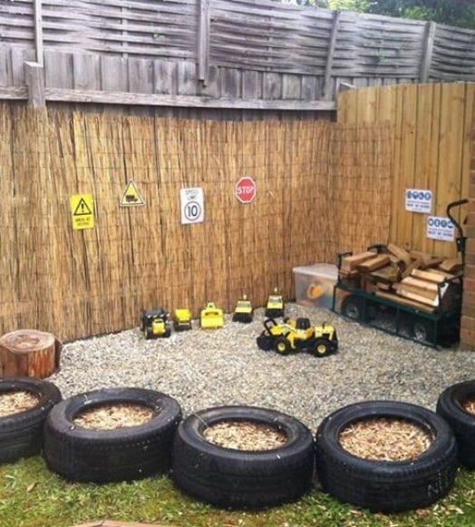 Repurposed Tire Play Area