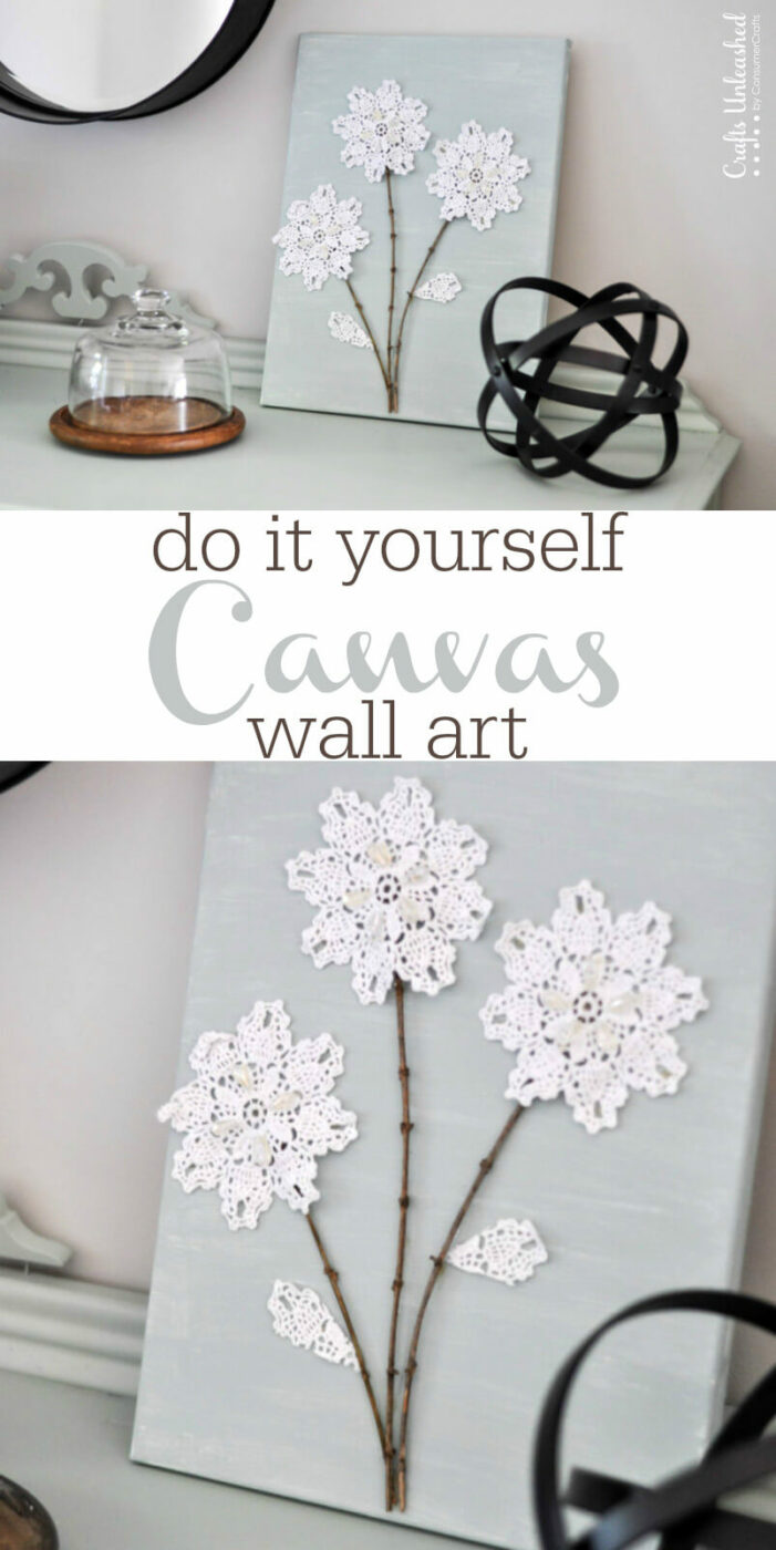 DIY Lace Doily Flowers Art