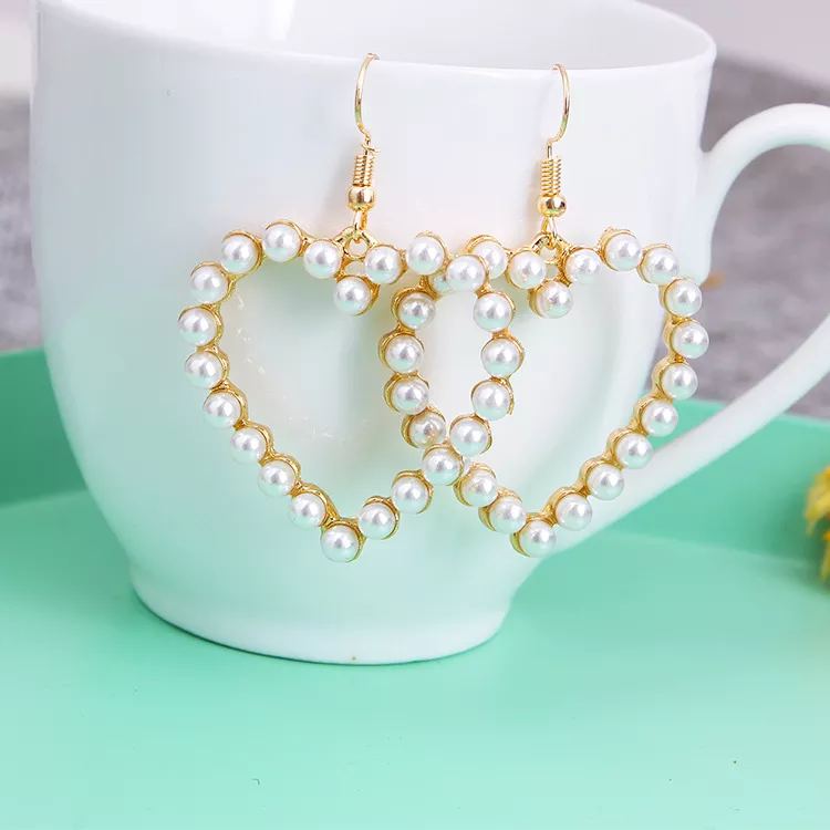 Korean Heart Pearl Earrings – Stylish Looks