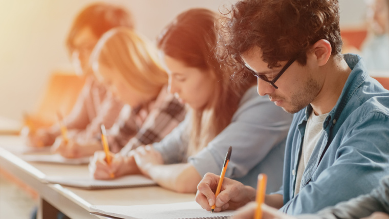 Students taking a test