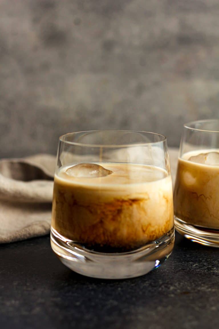 Side view of our classic White Russian recipe.