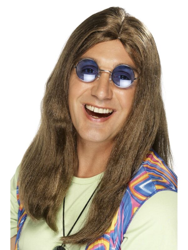 brown neil hippy wig decades 60's 70's sunbury costumes