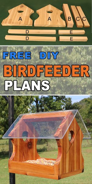 Free DIY bird feeder plans. Create a simple homemade or handmade wild hanging wooden platform or tray bird feeder.