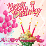 Yummy Cupcake With Pink Candles GIF