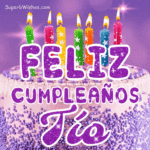 Pastel de Cumpleaños Morado Real GIF - Feliz Cumpleaños, Tío