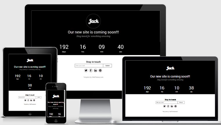 jack coming soon responsive theme