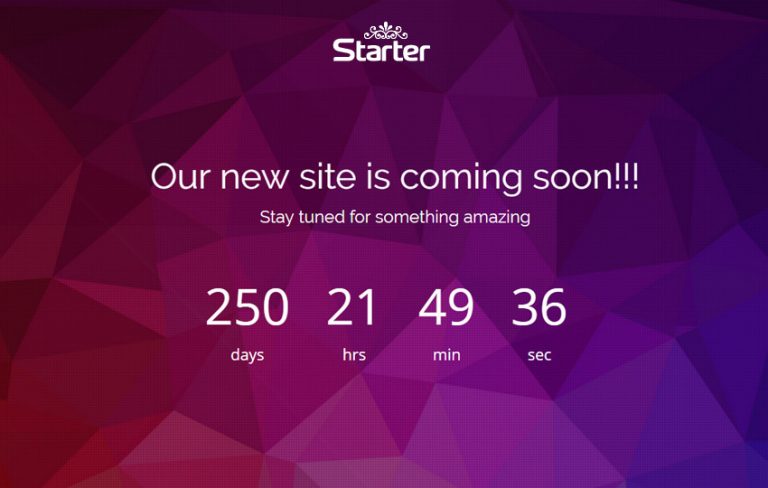 starter html5 coming soon web template