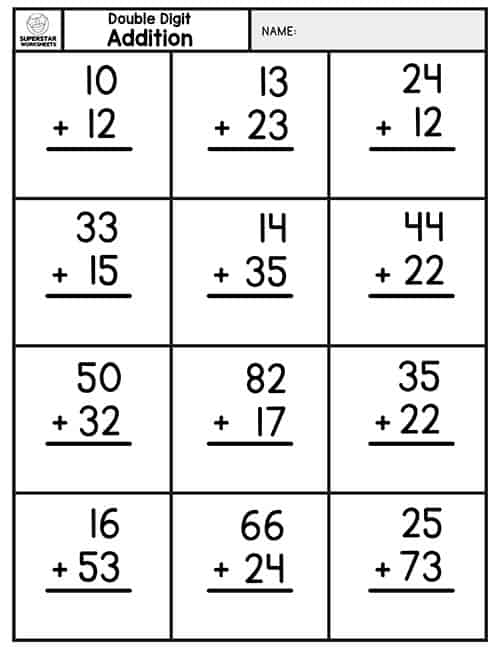 Double Digit Addition Without Regrouping - Superstar Worksheets 045