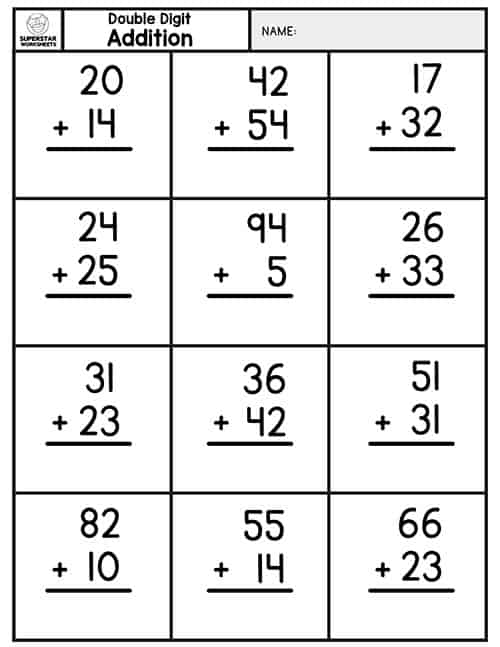 Add 2 Digit Numbers Without Regrouping