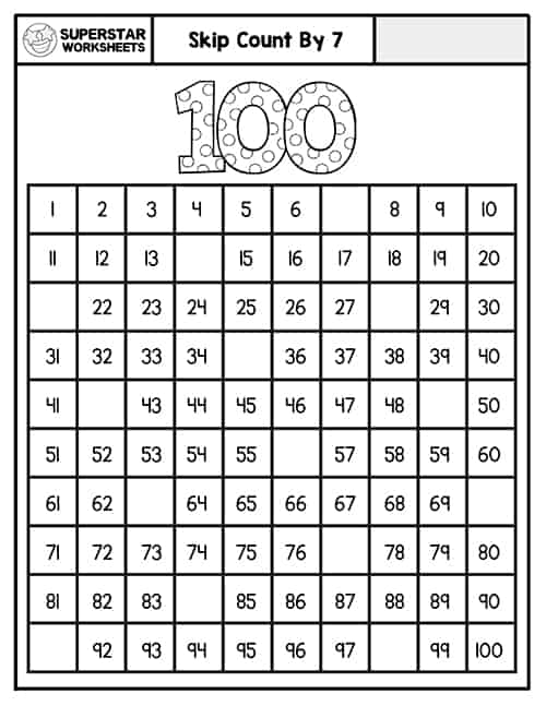 Hundreds Chart Printables - Superstar Worksheets