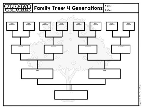 Family Tree Template - Superstar Worksheets