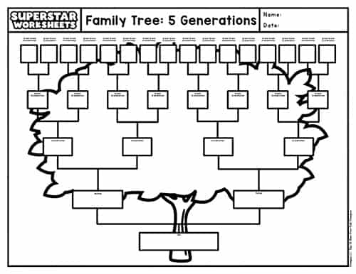 Family Tree Template For Kids Black And White