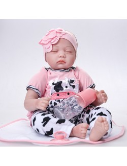 Cute silicone baby girl asleep