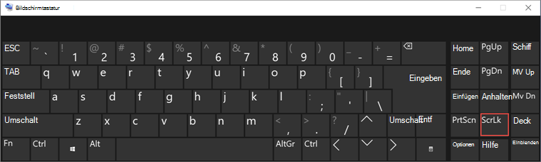 Bildschirmtastatur für Win 10