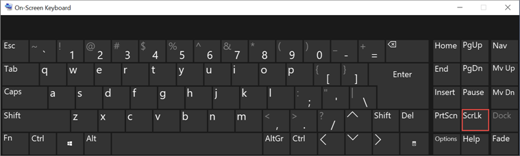 on screen keyboard for Win 10