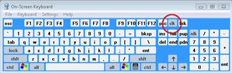 Windows On Screen Keyboard with Scroll Lock key