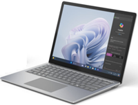 Snimka zaslona Surface Laptop za tvrtke s zaslonom okrenutim prema van Copilot u sustavu Windows na zaslonu.