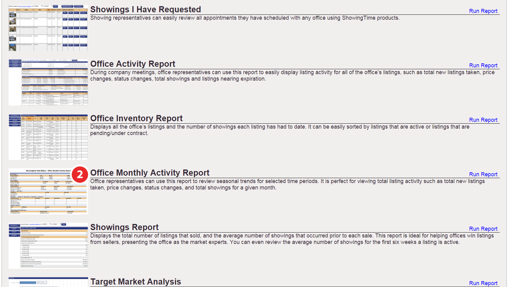 Office Monthly Activity Report (Admin Only) – ShowingTime Appointment  Center Help & Training