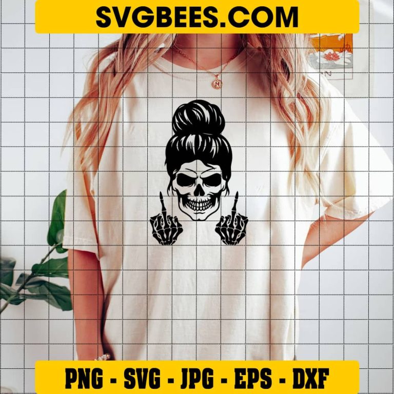 Skull Middle Finger SVG Skull SVG - SVGbees image.