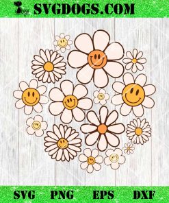 Happy Flowers SVG, Summer Daisies SVG PNG DXF EPS