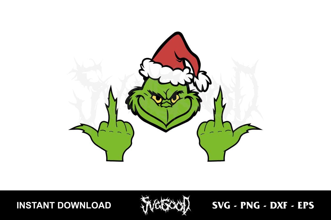 Grinch Middle Finger SVG | SVGGOOD