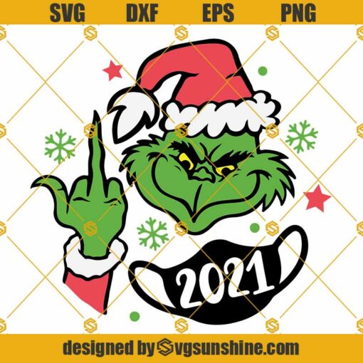 Grinch Face Middle Finger SVG, Grinch Giving the Finger SVG, Grinch SVG ...