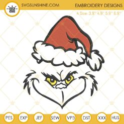 Grinch Face Machine Embroidery Design File